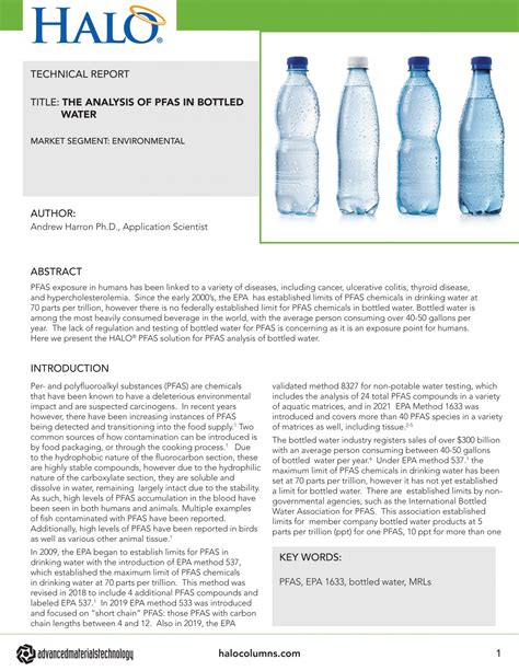 testing bottle water for pfas|pfas water sample hold time.